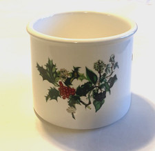 Portmeirion The Holly & The Ivy Large Planter Plant Pot Excellent 15.5cm x 12cm