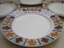 4 x 1970s Vintage Broadhurst Pottery Kathie Winkle Mexico 6.75 Inch Side Plates