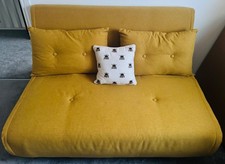 Excellent Condition Made.com Haru 2-Seater Sofa Bed Mustard Yellow