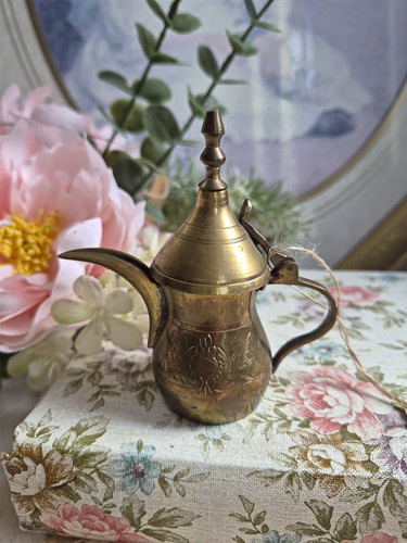 Vintage miniature brass dallah - vintage,