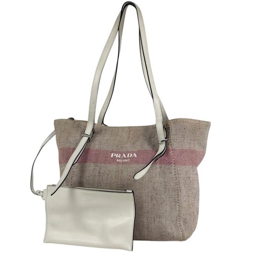 Prada canvas leather - prada, white