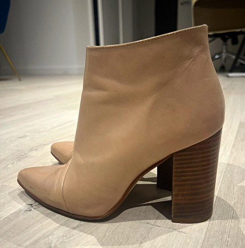 Zara beige leather ankle - zara,