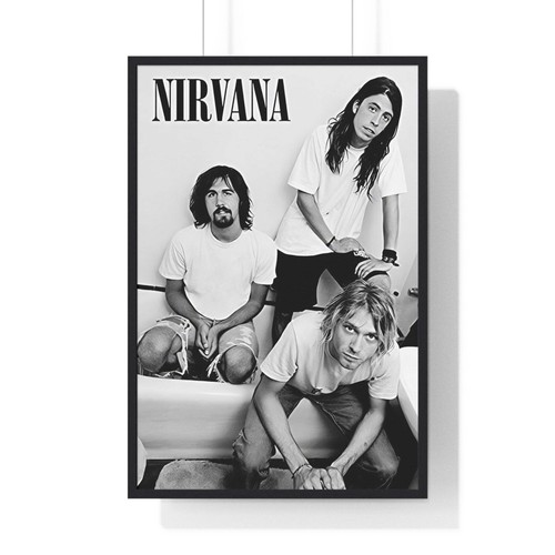 Nirvana band photo - b&w,