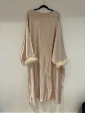 Butterfly Abaya In Satin Type Material With Faux Fur Sleeves Middleeastern Wear