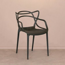 MASTERS INSPIRED MODERN BLACK STACKABLE DINING CHAIR BAR RESTAURANT