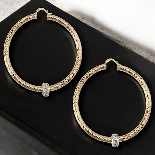 Large chunky gold twist - gold, hoop