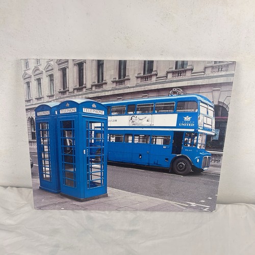 Blue london bus - photo, art