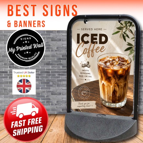 Iced coffee pavement - coffee, sign