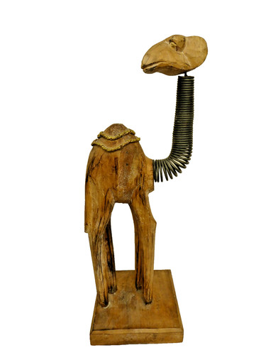 Vintage carved wooden camel - carved,