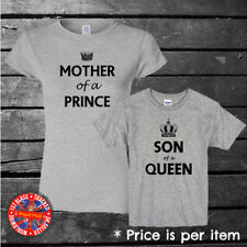 Mother & Son Queen Prince Matching T-shirt Gift Family Kids Set Mum, Day