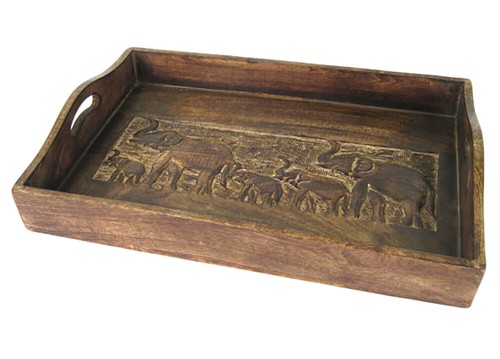 45cm mango wood table lap - 45cm,