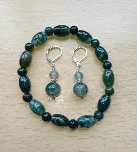 Moss agate quality bracelet - bracelet, +