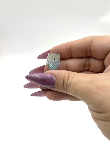 Labradorite owl carving - owl,