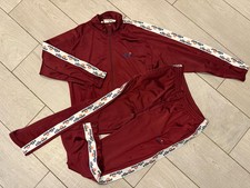 Ellesse Nylon Vintage Track Suit Windbreaker Burgundy - Size Small