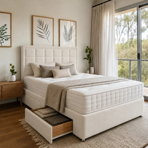 Plush divan bed - divan, with