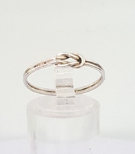 Fabulous Reef Knot Band Ring 925 Silver Size R1/2~S Weight 1.0 g #21075