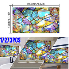 Rainbow Window Film Privacy Stained Glass Window Film Frosted Static Cling Film