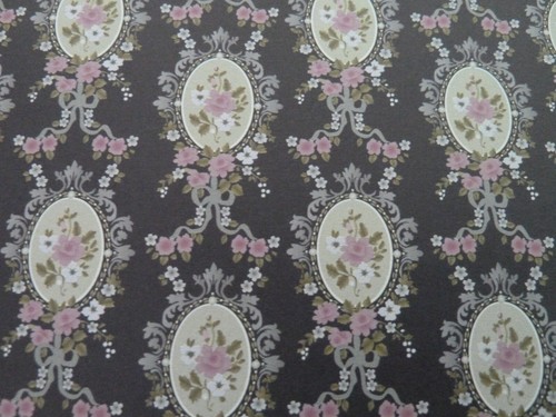 Dolls house wallpaper blue - house,