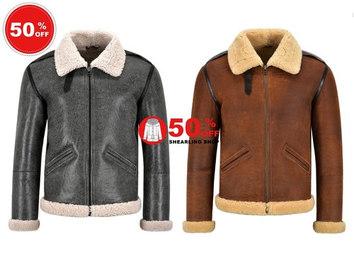 Mens shearling sheepskin - b-6,