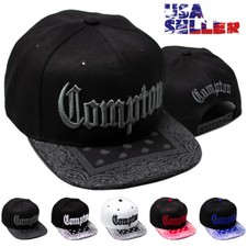 Compton Snapback Baseball Cap Adjustable Flat Bill Hat Bandana Paisley Hip Hop