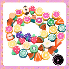 FRUIT Polymer Clay Beads Strands, Mixed Shapes, Mixed Colour, DIY Jewellery
