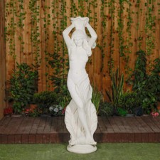 Large White Stone Lady Statue