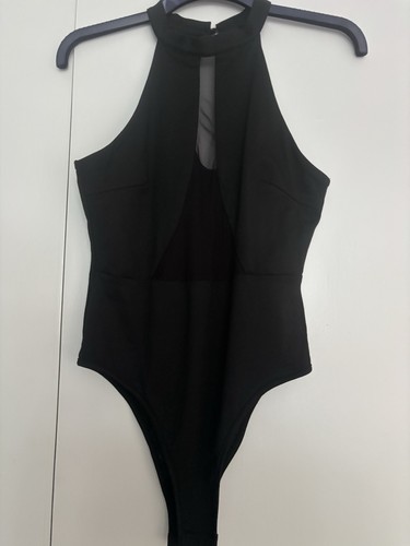 Black bodysuit with - with, mesh