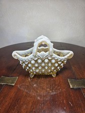 Antique Victorian Henry Greener Pressed Glass Posy Basket 