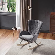 High Back Rocking Chair with Soft Cushion, Stylish Design & Relaxing Comfort