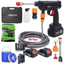 2 Battery Portable Cordless Car High Pressure Washer Jet Water Wash Cleaner Gun