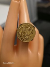 22ct Gold Half Sovereign 9ct Ring 12.5 Grams Size O/1/2 Fully Hallmarked 375 VGC