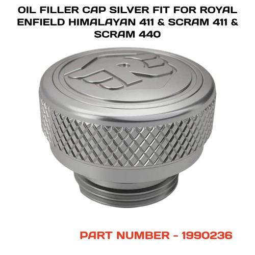Oil filler cap - oil, silver