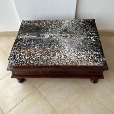 Tricolor Cowhide Ottoman Table