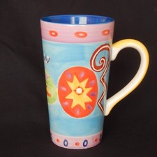 Whittard Of Chelsea Tall Latte Mug Multicoloured Blue Inside Abstract