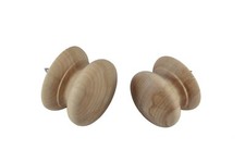 Rustic Beech Furniture Knobs 53mm and 46mm Ø Drilled, Dowel Screw Wooden Handle*