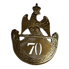 The French Napoleonic 70th Regiment (70ème Régiment) Shako hat plate