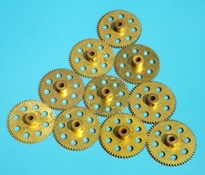 Ten used Meccano gear wheels