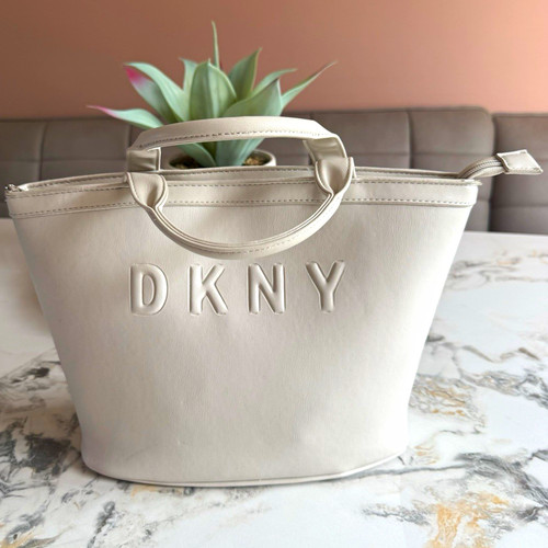 Dkny cream leather tote bag - dkny,
