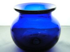 Handblown Leech Jar, Cobalt