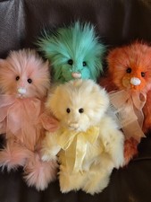 Charlie Bears Ice cream parlour set x4 bears clotted cream honeycomb teaberry