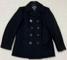 Schott Men's Pea Coat Made in USA Black in Good Condition size 16 (S)