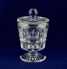Early Stuart Crystal Round Lidded Sweet Dish / Pot - 7-1/2" Tall - Signed 1st