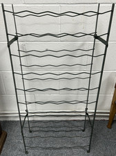 Vintage French Metal Wine Rack 50 Bottle Storage Green Metal Folding