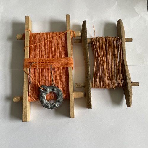Vintage wooden hand reel - x2,