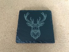 Stags Head Engraved Slate