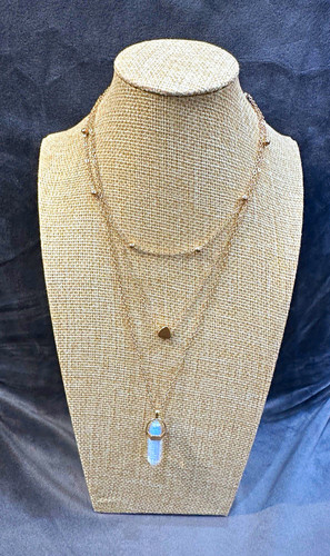 Layered silver tone necklace - tone,