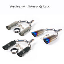 Motorcycle Exhaust System Slip on Connect Pipe Silencer for Suzuki GSR400 GSR600