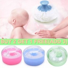 Portable Soft Body Powder Puff with Box Case Safe Container Talcum Sponge 2025-