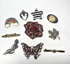 10 X Vintage Brooches Job Lot
