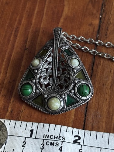 Vintage miracle pendant green - pendant,
